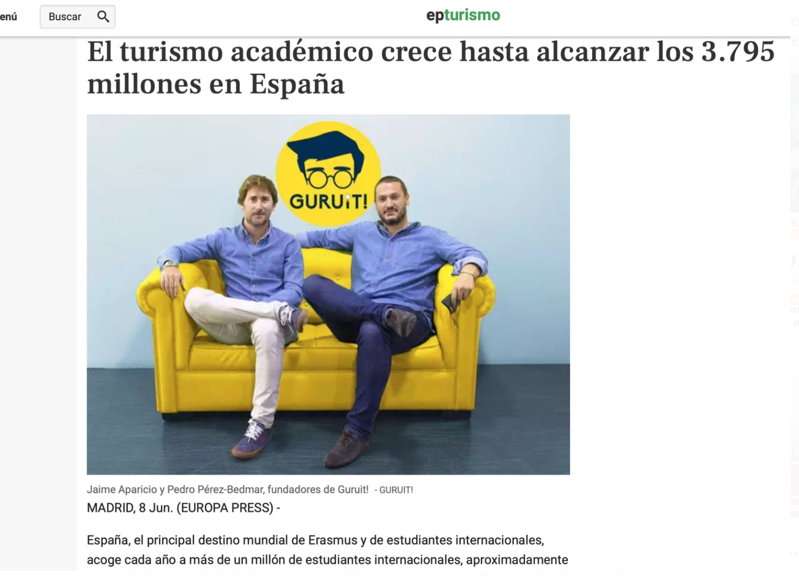 Jaime Aparicio y Pedro Pérez-Bedmar, Co-fundadores de Guruit!